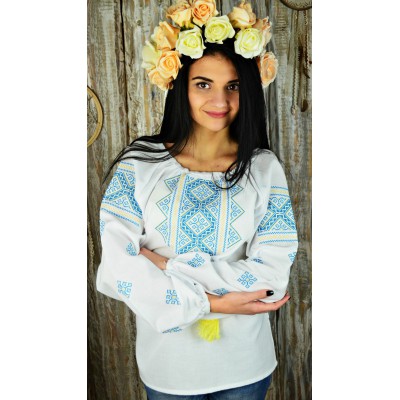 Embroidered blouse "Traditions Blue 2"